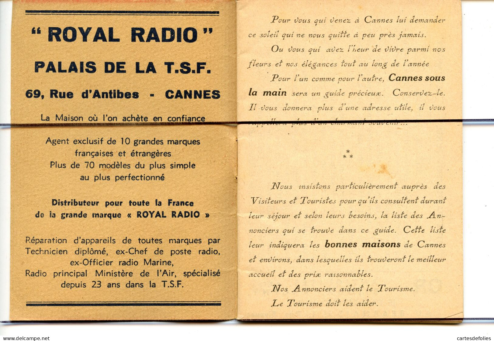 Livret. CANNES Sous La Main, Le Cicérone, Transports, Commerces, Rue De Cannes, Garage De Lorraine - Zonder Classificatie