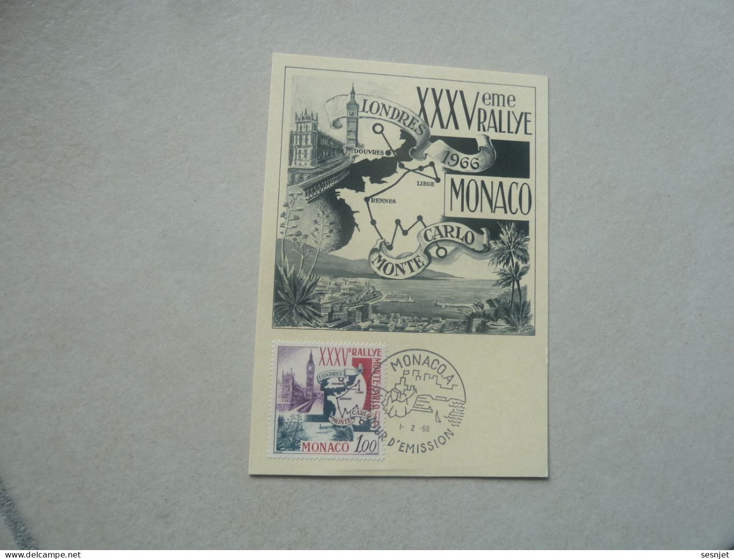 Monaco - Xxvème Rallye - 1f.00 - Yt 689 - Carte Premier Jour D'Emission - Année 1966 - - Auto's