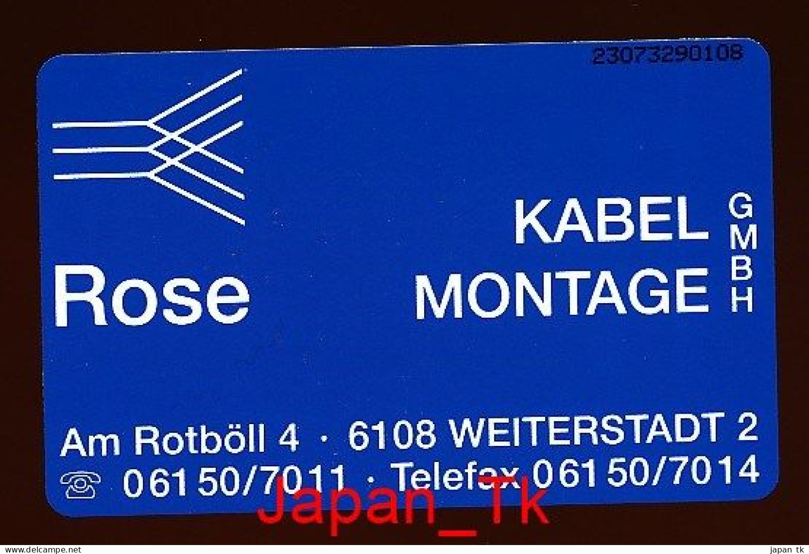 GERMANY K 830 93 Rose Telekommunikation  - Aufl  2000 - Siehe Scan - K-Serie : Serie Clienti