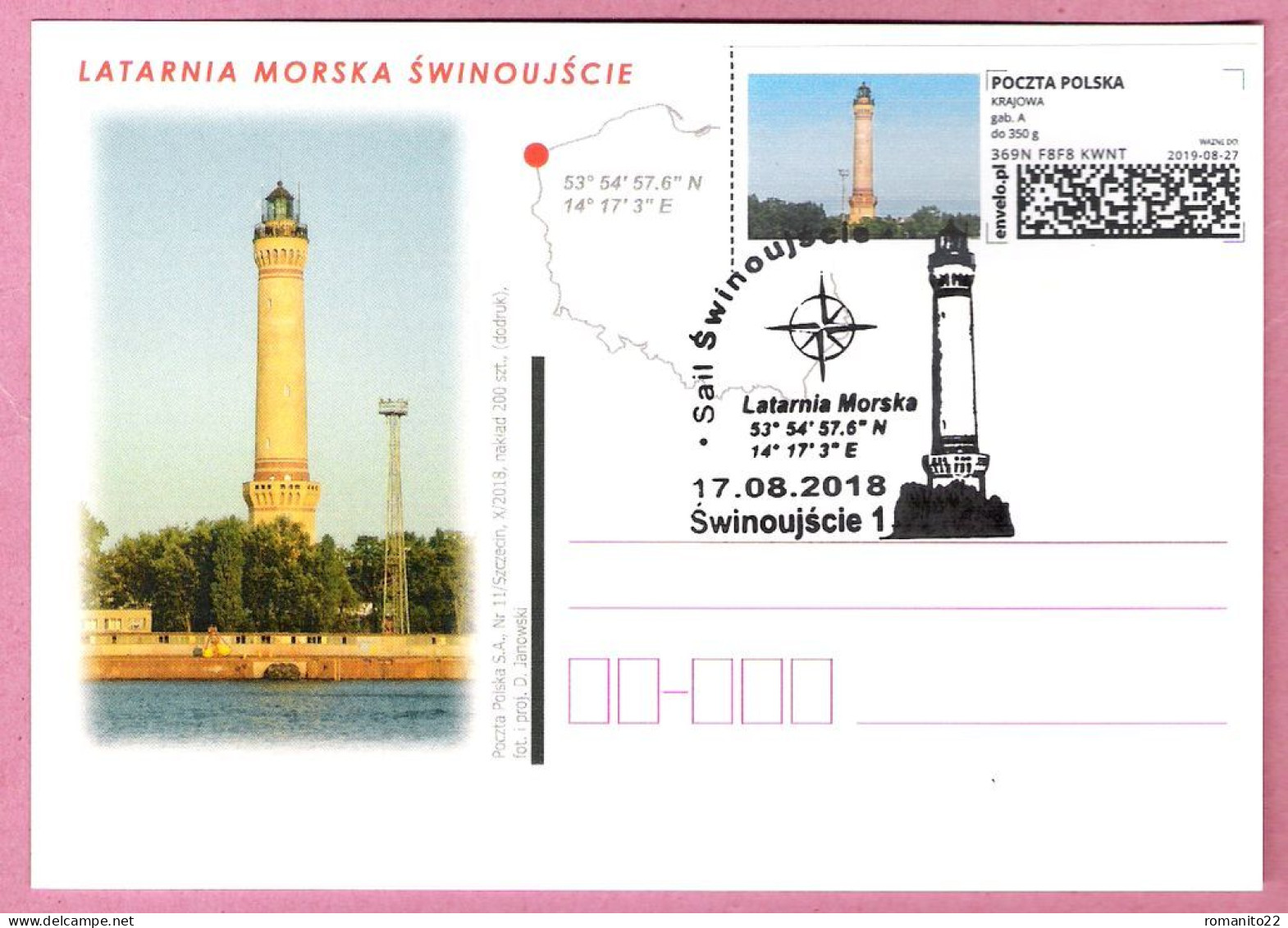 Poland 2018, SWINOUJSCIE Postcard Lighthouse Vuurtoren Phare Fyr Faro Leuchtturm, LIMITED EDITION - Faros