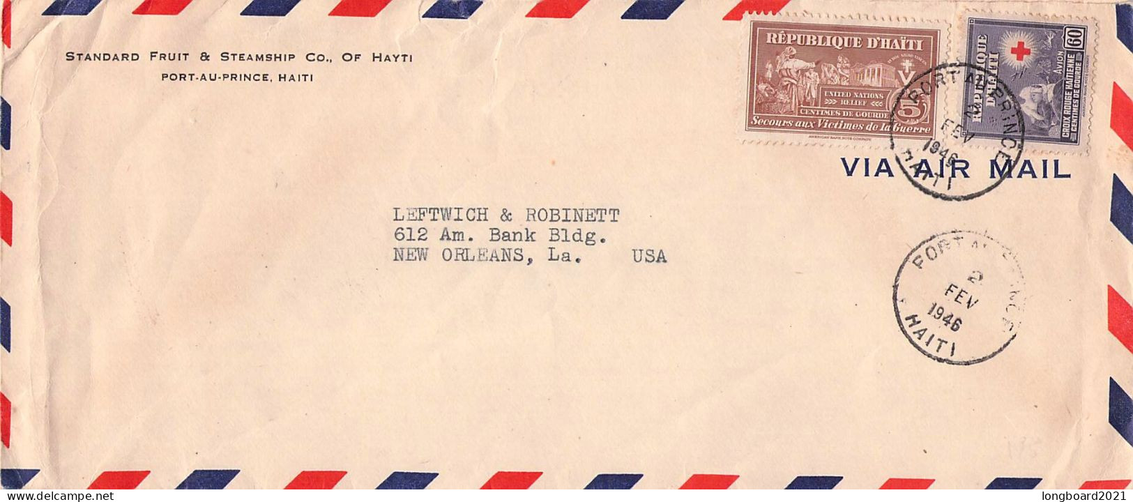 HAITI - AIRMAIL 1946 PORT-AU-PRINCE - NEW ORLEANS / 7090 - Haiti