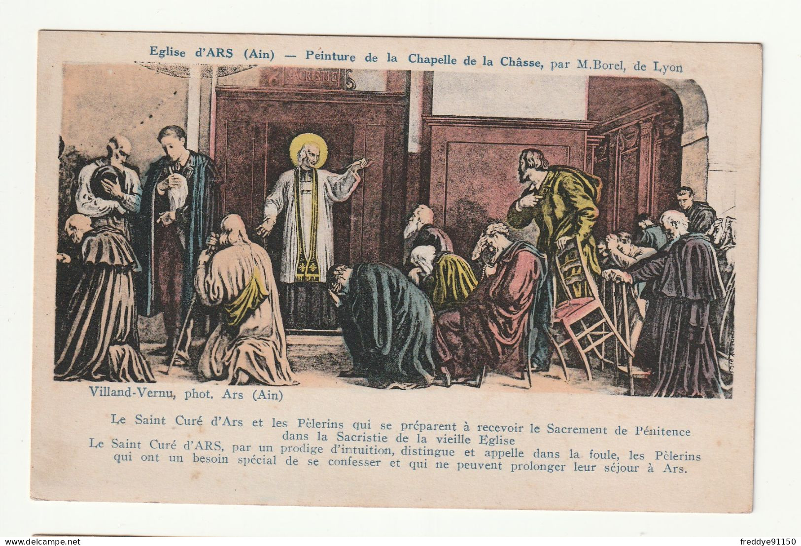 01 . Ars . Eglise  D'Ars . Peinture De La Chapelle De La Châsse Par M. Borel . 1937 - Ars-sur-Formans
