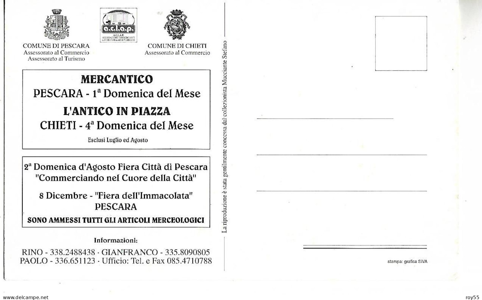 Abruzzo-pescara Piazza Garibaldi Veduta Animatissima (cartolina Pubblicitaria Ristampata Per Gli Eventi Ved.retro 9 X15) - Pescara