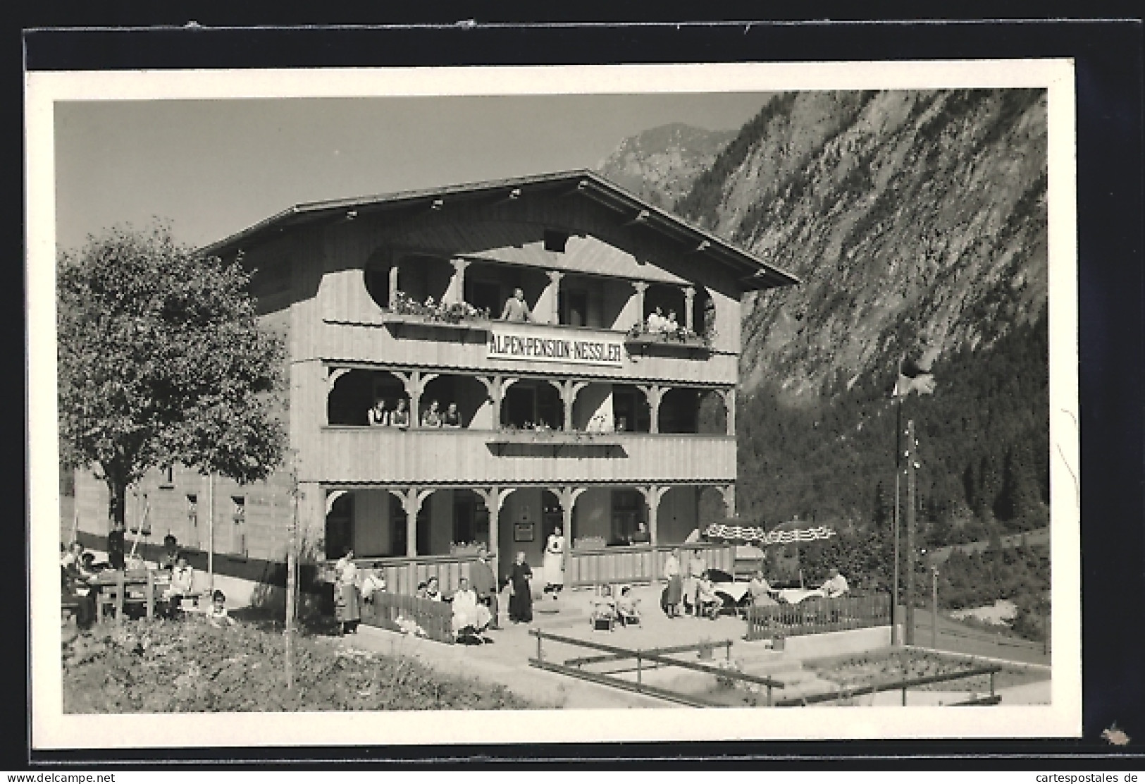 AK Brand Bei Bludenz, Gasthof Und Alpen-Pension Nessler Mit Terrasse  - Autres & Non Classés