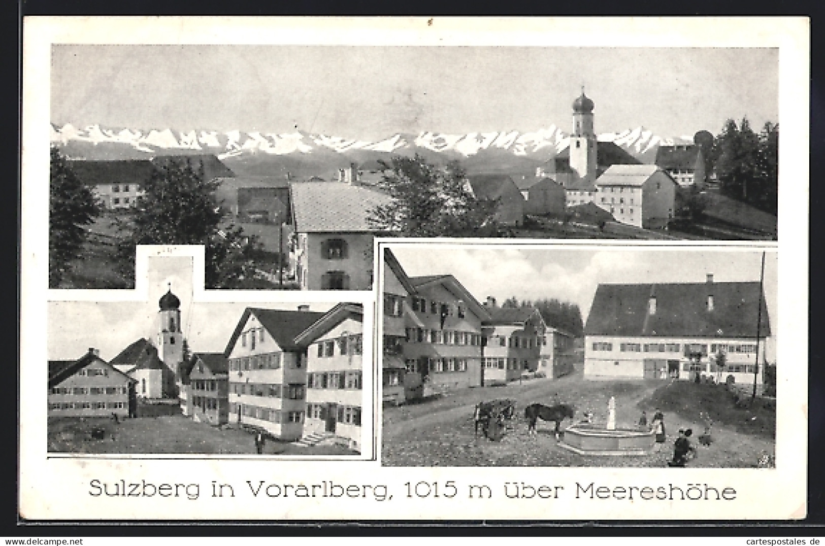 AK Sulzberg, Teilansicht Mit Kirche, Platz Mit Brunnen, Ortspartie  - Sonstige & Ohne Zuordnung