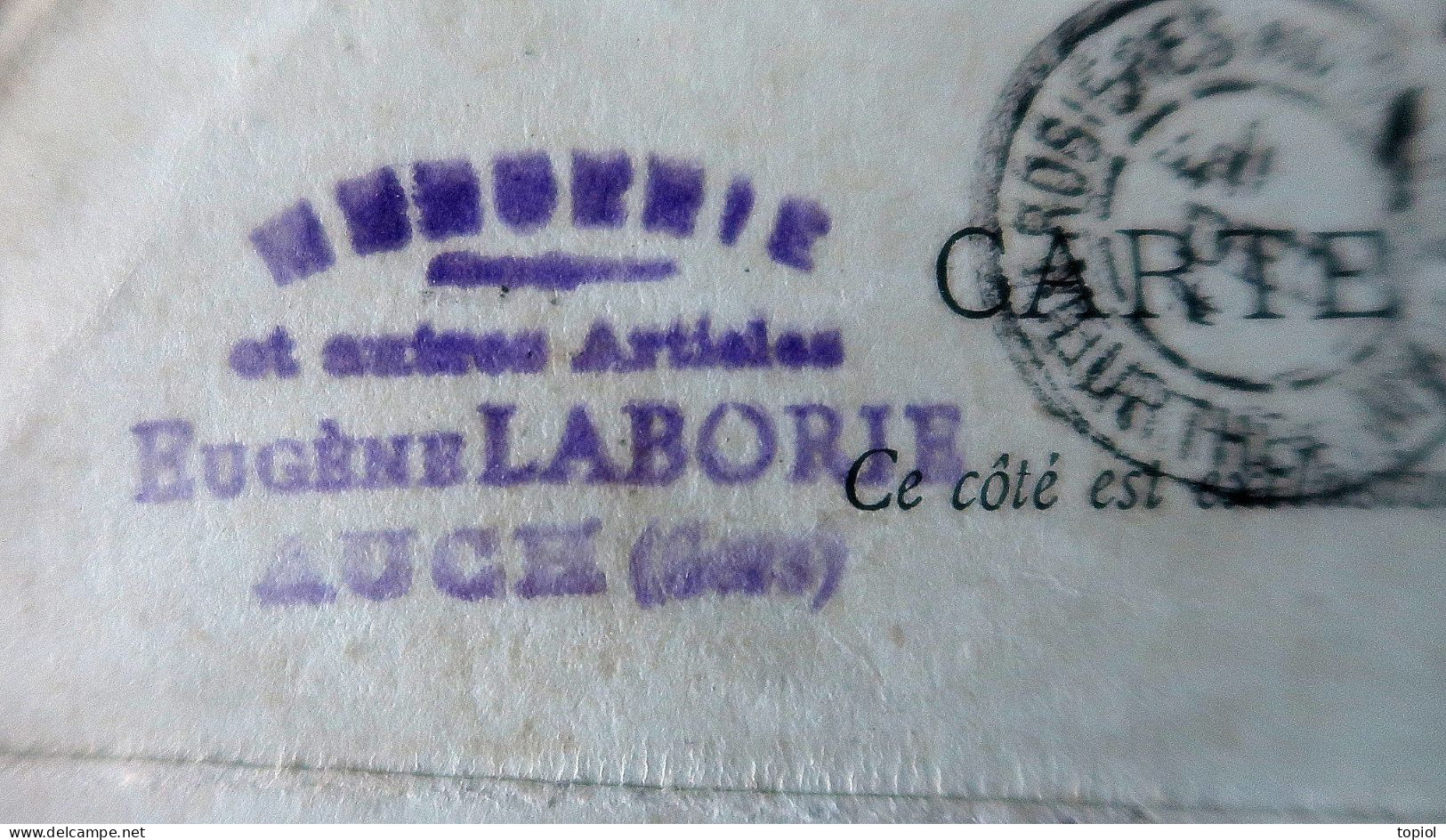 Carte Postale Entier 10c Type Sage - Repiquage "Eugène Laborie Auch (Gers)" 1896 - Cartes Postales Types Et TSC (avant 1995)