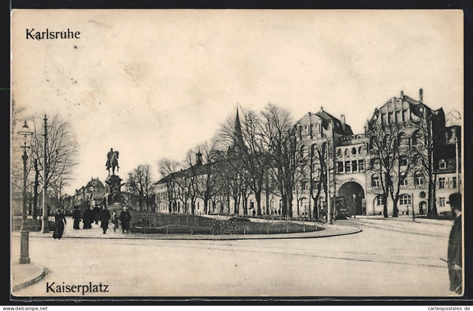 AK Karlsruhe, Der Kaiserplatz Im Herbst  - Karlsruhe