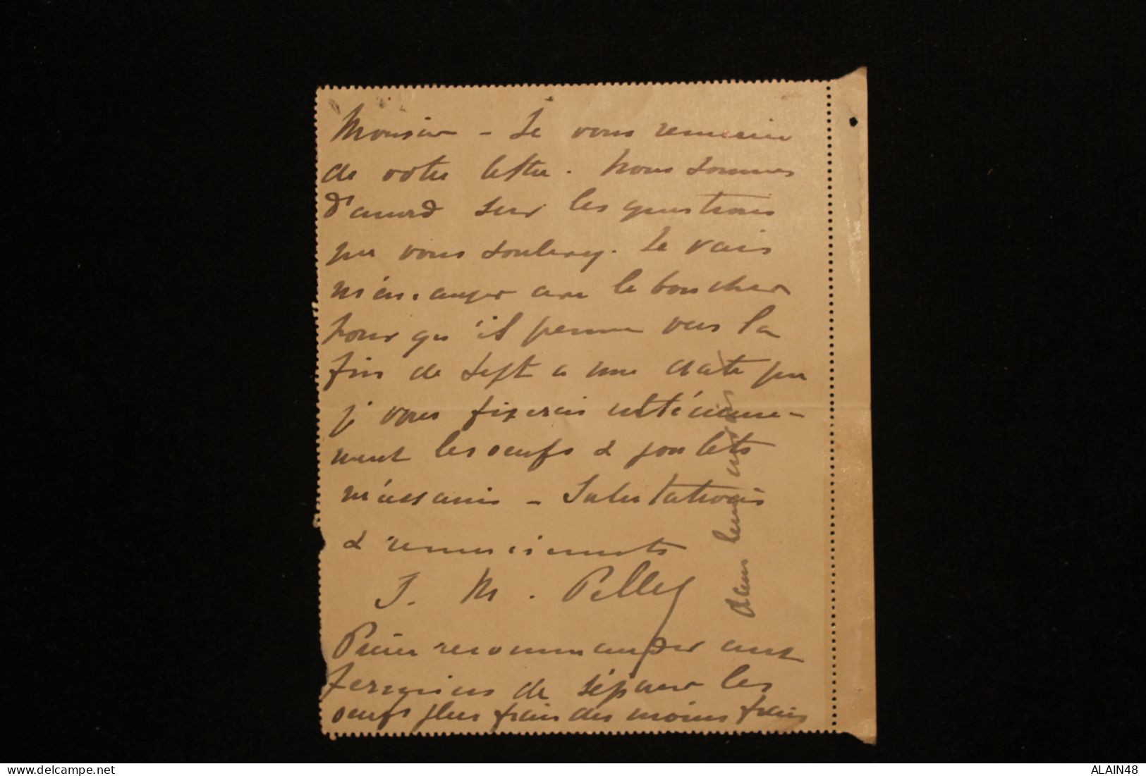 FRANCE CARTE LETTRE TYPE SEMEUSE FOND PLEIN DE VALLERAUGUE (GARD) POUR MEYRUEIS (LOZERE) DU 07.09.1910 - Kartenbriefe