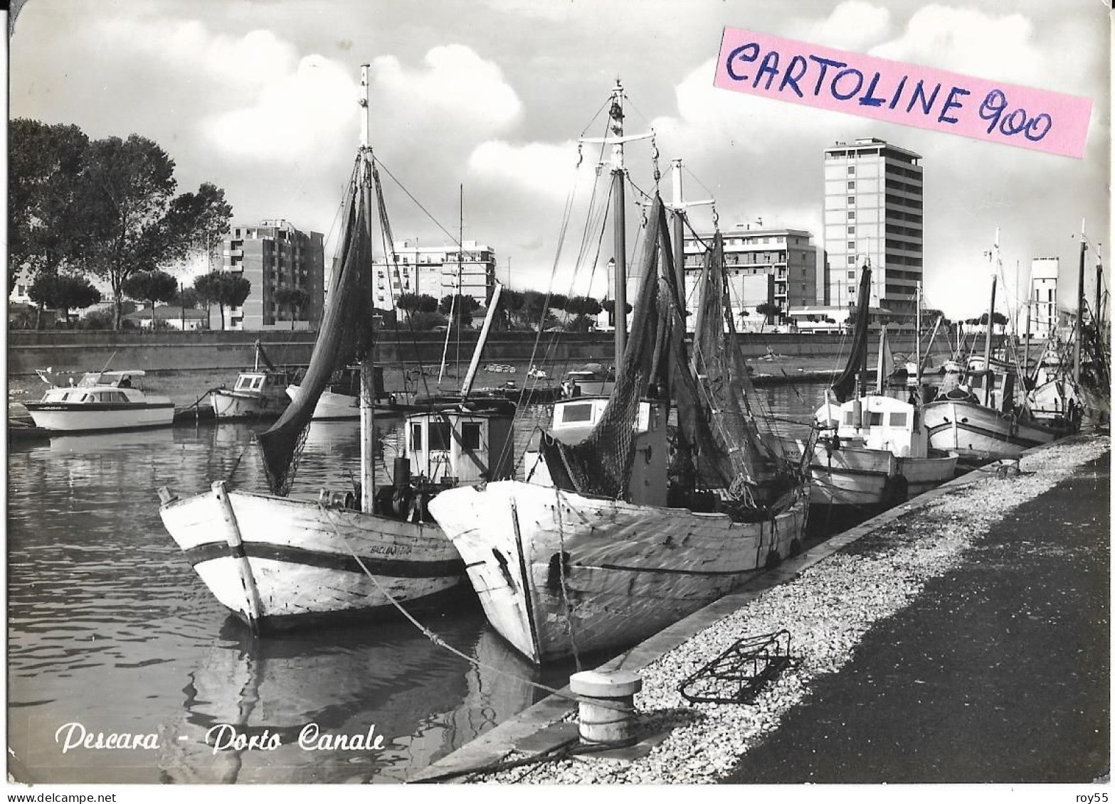 Abruzzo-pescara Porto Canale Differente Veduta Porto Canale Con Barche Di Pescatori Anni 60 - Pescara