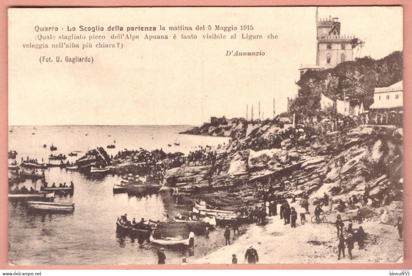 Cartolina Quarto Lo Scoglio Della Partenza Dei Mille (Garibaldi) - Non Viaggiata - Genova (Genoa)