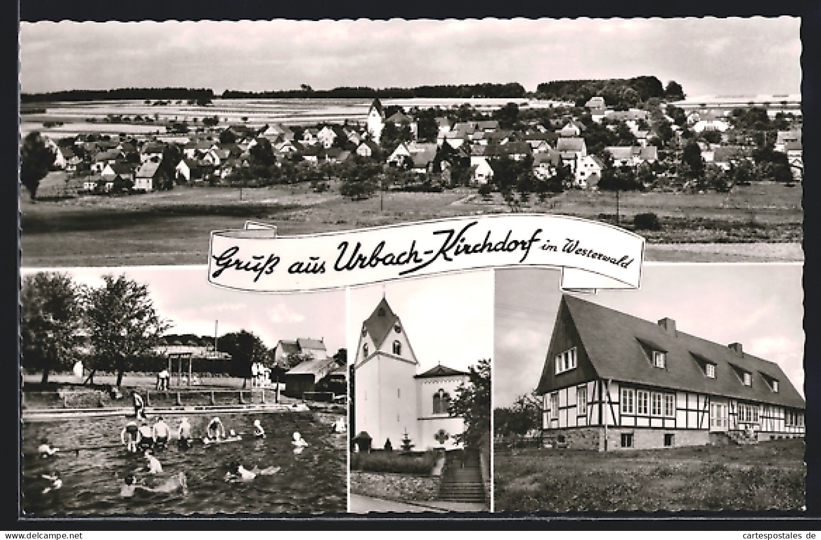 AK Urbach-Kirchdorf /Westerwald, Gesamtansicht Und Schwimmbad  - Other & Unclassified