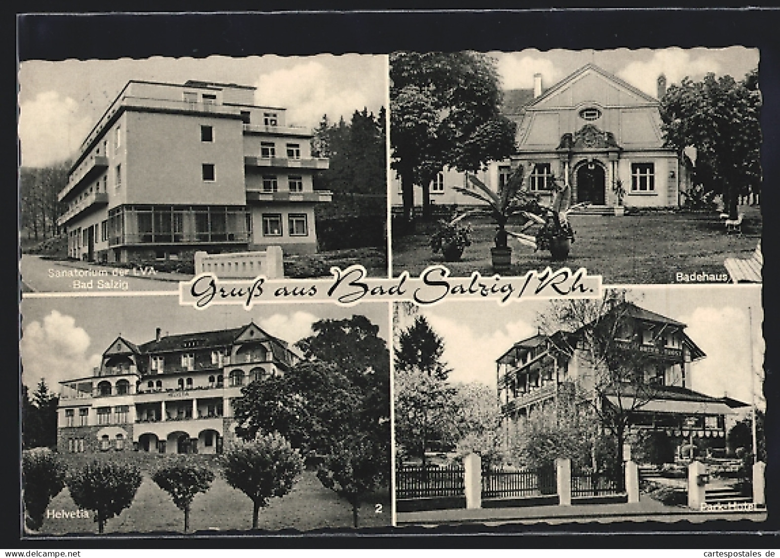 AK Bad Salzig /Rh., Sanatorium, Badehaus, Helvetia Und Park-Hotel  - Other & Unclassified