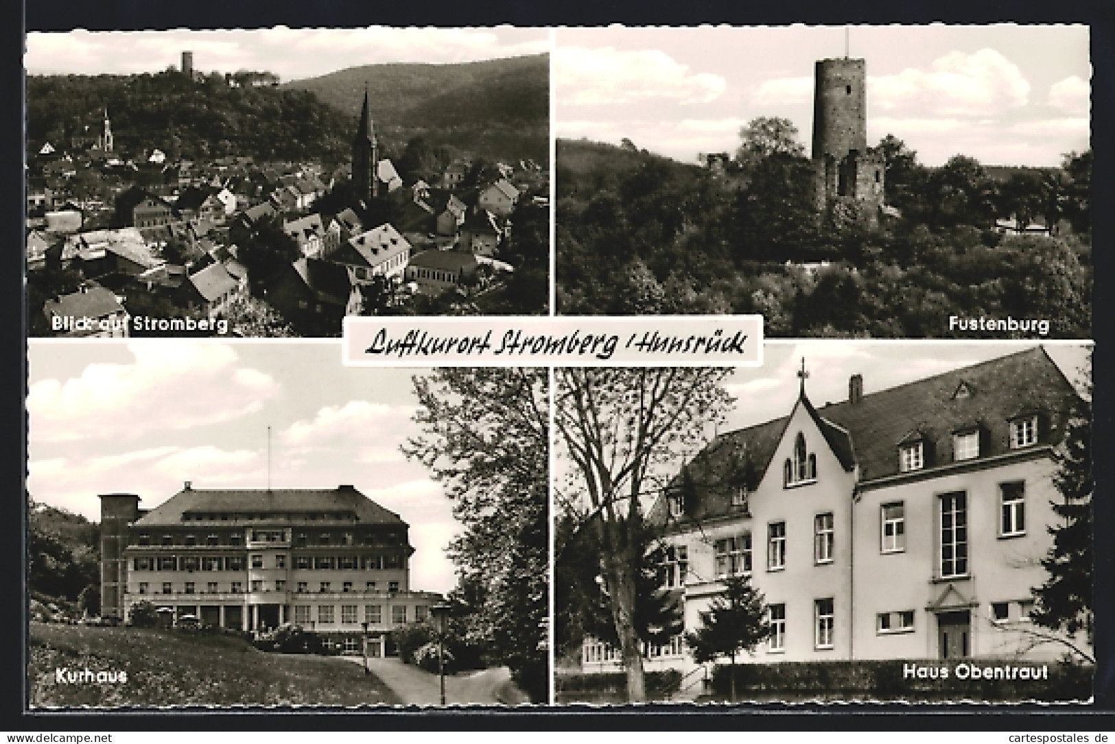 AK Stromberg /Hunsrück, Kurhaus, Haus Obentraut, Fustenburg Und Ortsansicht Aus Der Vogelschau  - Other & Unclassified