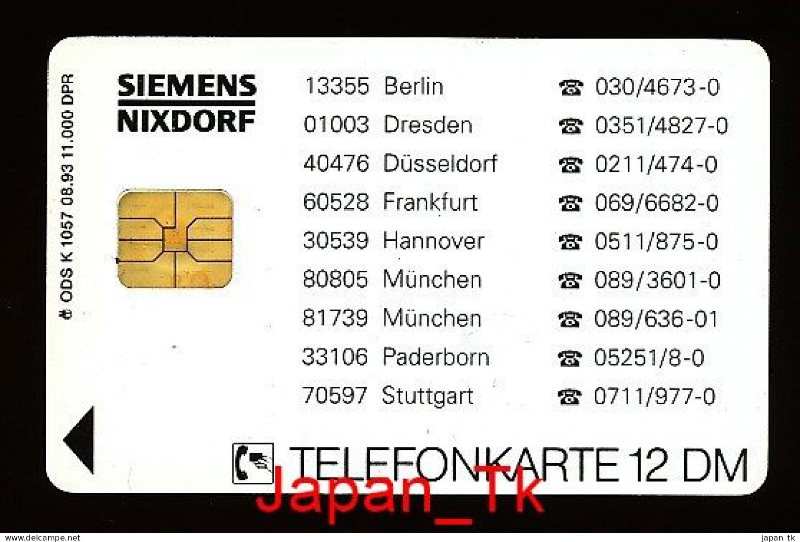 GERMANY K 1057 93 Siemens Nixdorf - Aufl  11000 - Siehe Scan - K-Reeksen : Reeks Klanten