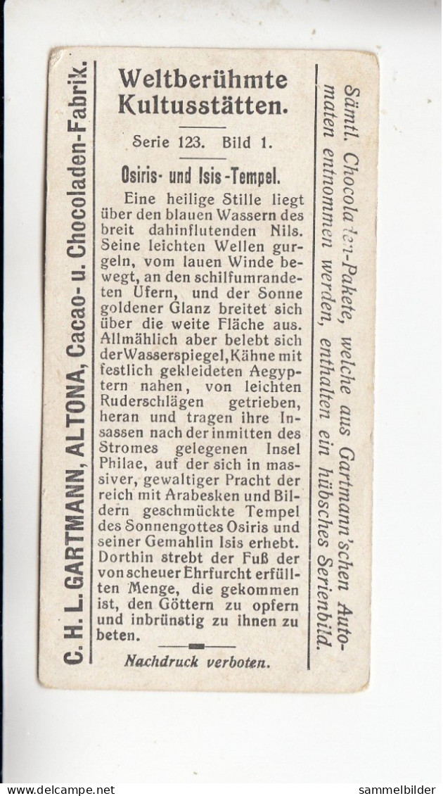 Gartmann  Weltberühmte Kultusstätten Osiris Und Isis Tempel  Serie 123 #1 Von 1905 - Sonstige & Ohne Zuordnung