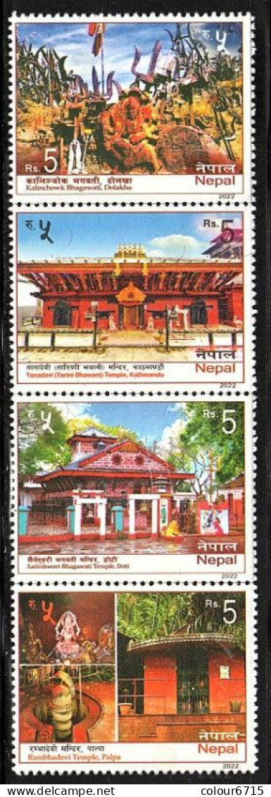 Nepal 2022 Religious Sites Of Nepal Stamps 4v MNH - Népal