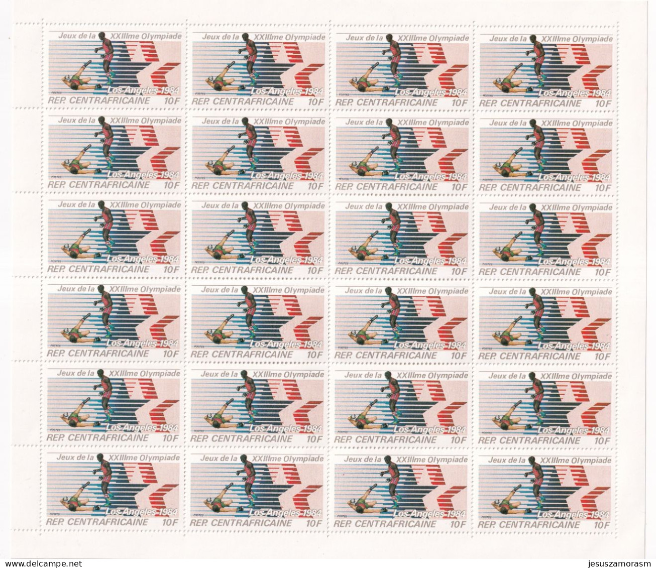 Centroafrica Nº 552 Al 555 Y A266 Y A267 En Pliegos De 24 Series - Zomer 1984: Los Angeles