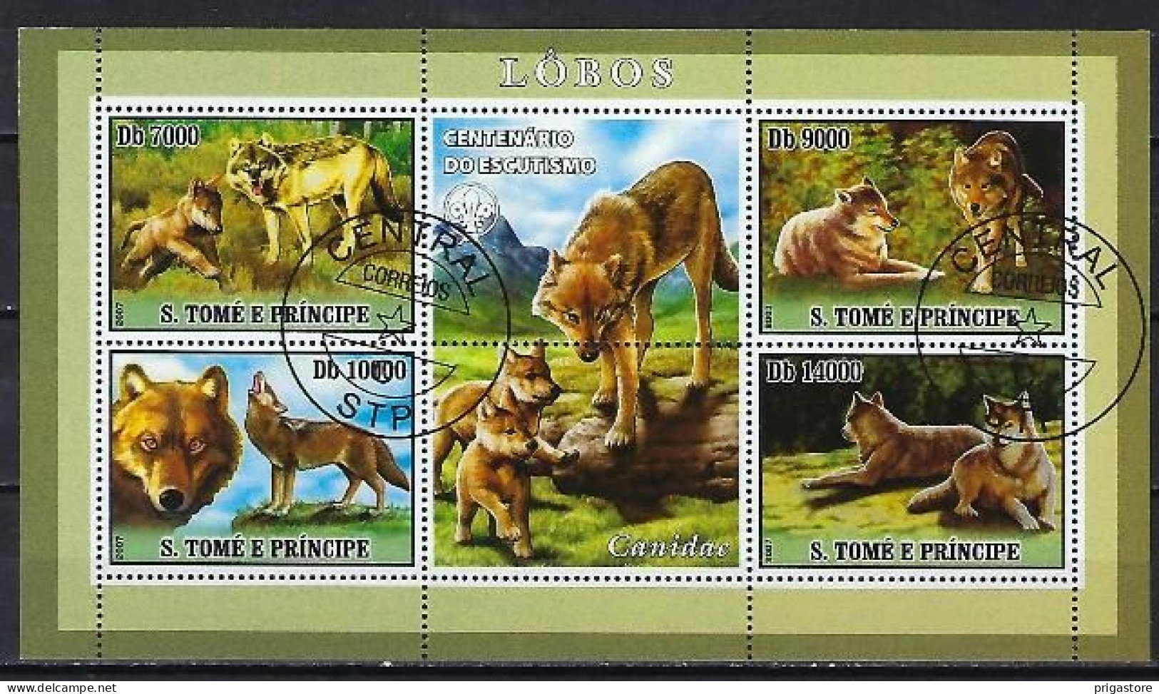 Saint Thomas Et Prince 2007 Loups (431) Yvert 2190 à 2193 Oblitérés Used - Sao Tome And Principe