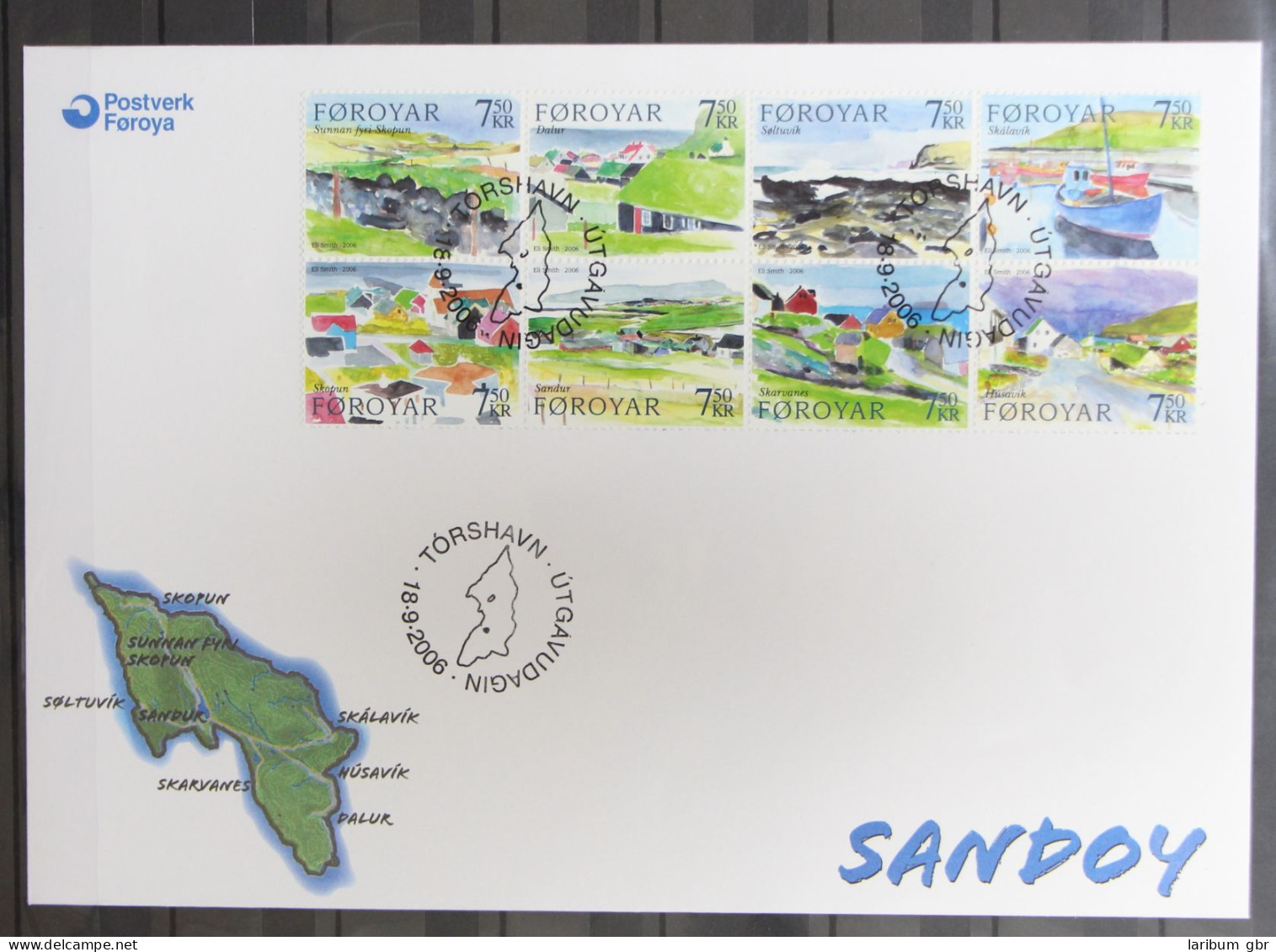 Färöer 576-583 Gestempelt Als FDC / Landschaft #GY092 - Faroe Islands