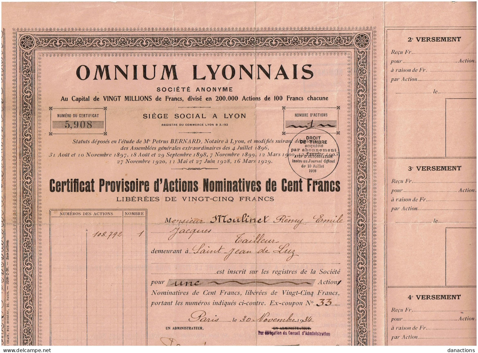 69-OMNIBUS LYONNAIS.  PARIS/LYON - Sonstige & Ohne Zuordnung