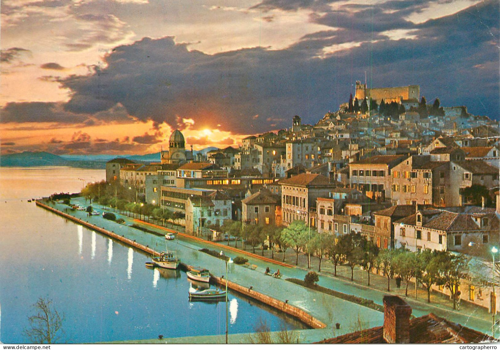 Navigation Sailing Vessels & Boats Themed Postcard Sibenik Pier - Voiliers