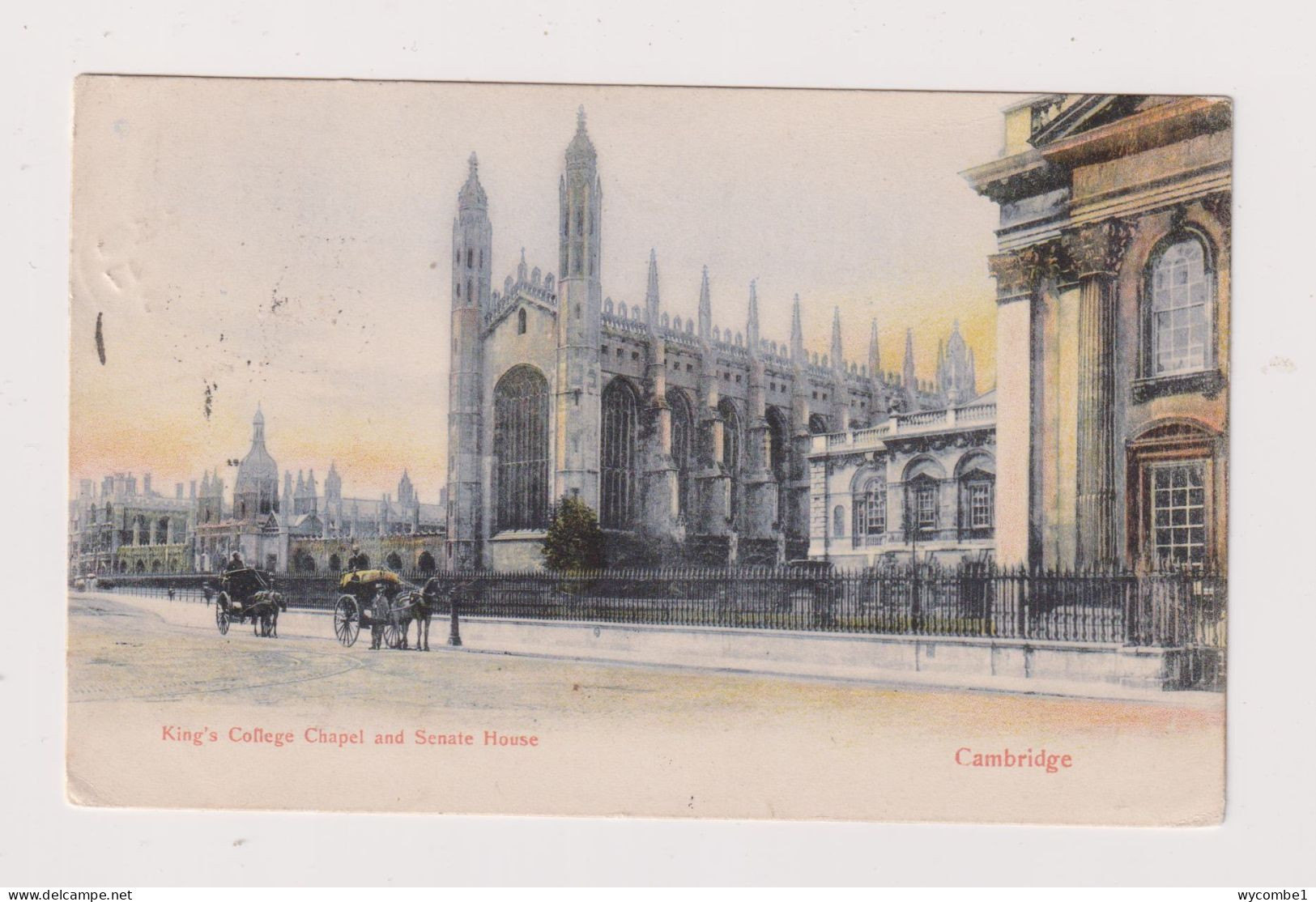 ENGLAND -  Cambridge Kings College Chapel And Senate House Used Vintage Postcard - Cambridge