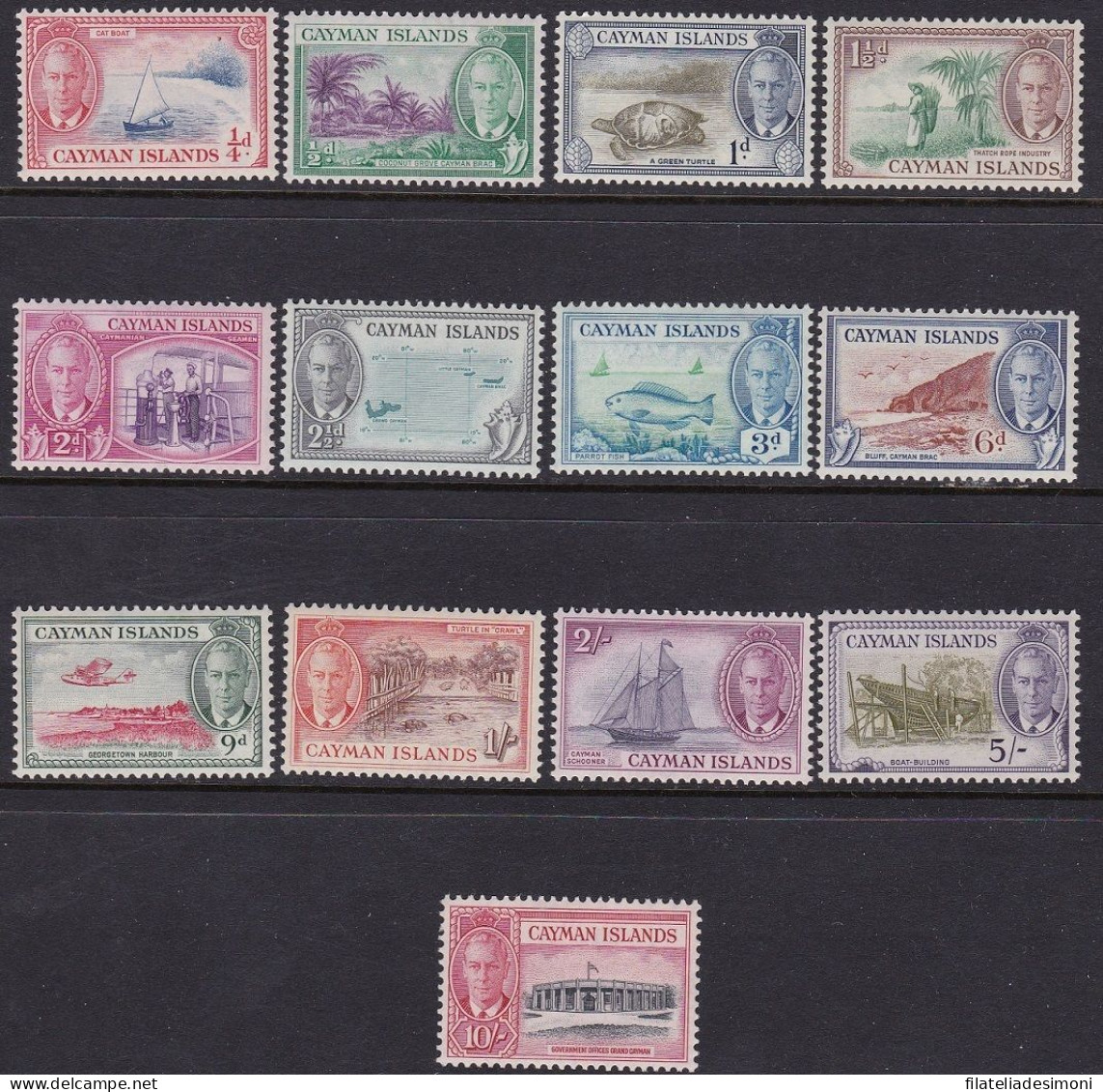 1950 Cayman Islands, SG 135/147 Serie Di 13 Valori - MNH** - Other & Unclassified