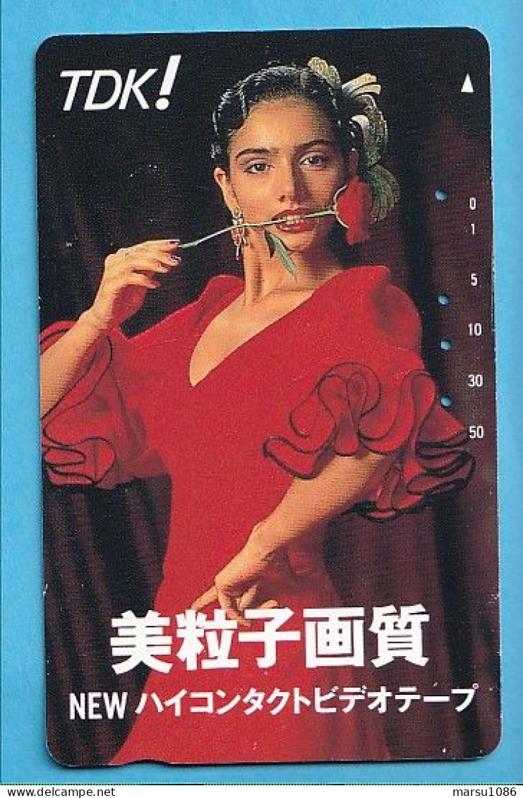 Japan Telefonkarte Japon Télécarte Phonecard -  Girl Frau Women Femme TDK - Reclame