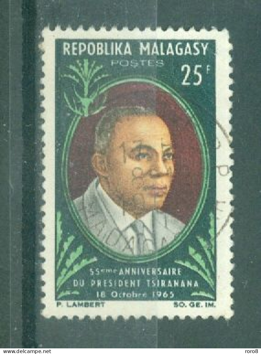MADAGASCAR - N°409 Oblitéré. 55°anniversaire Du Président Philibert Tsiranana. - Madagaskar (1960-...)