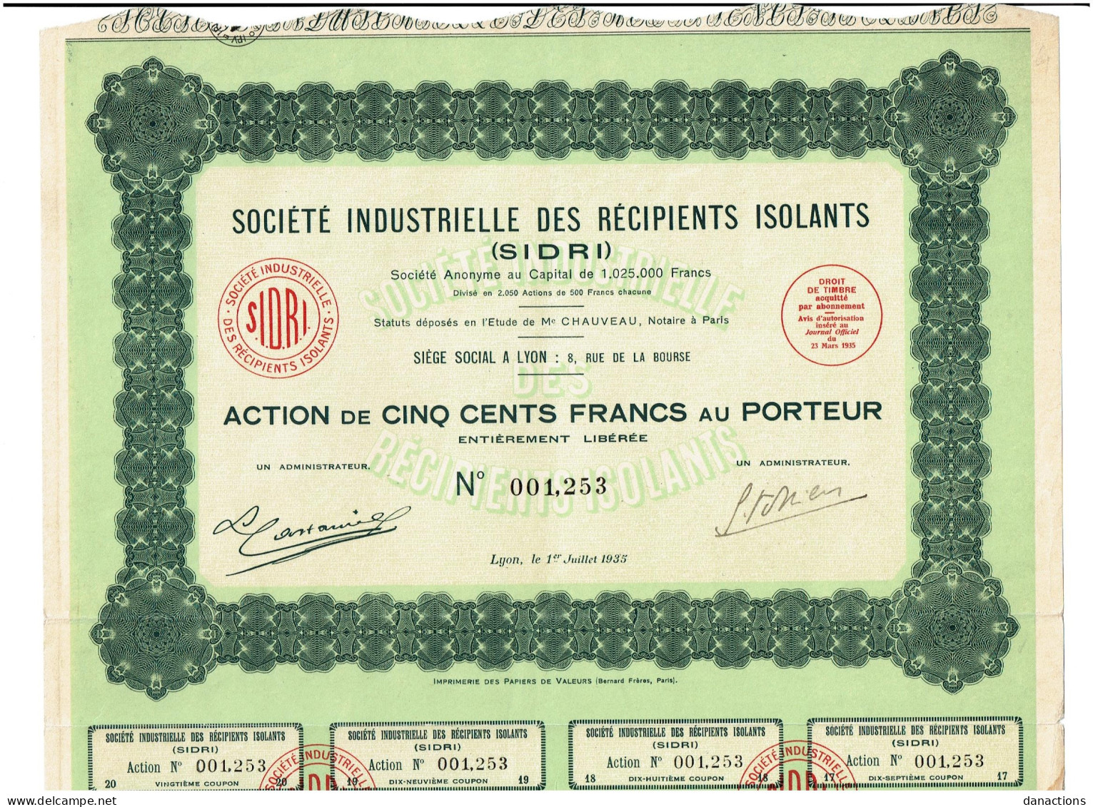 69-RECIPIENTS ISOLANTS. STE INDUSTRIELLE DES ... (SIDRI)   Lot De 2 - Other & Unclassified