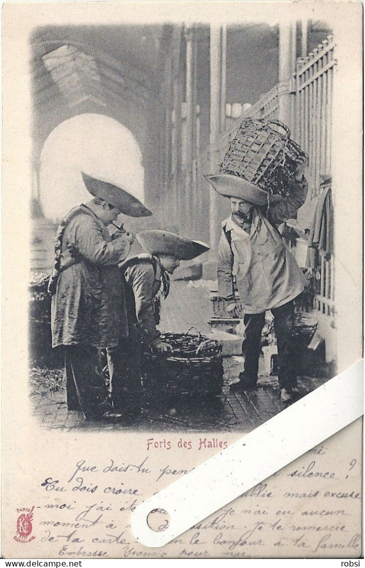 75 Petits Métiers,  " à La Palette Rouge" ,  Forts Des Halles, Trois Hommes D4061 - Straßenhandel Und Kleingewerbe