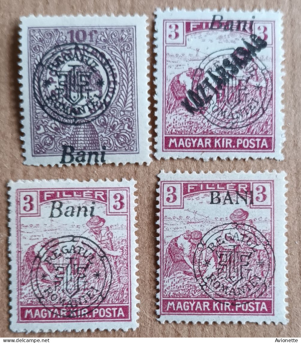 Magyar Kir Posta / Surcharge Regatul Romaniei (4 Timbres Neufs) - Nuovi