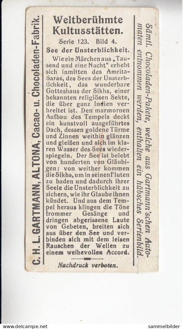 Gartmann  Weltberühmte Kultusstätten See Der Unsterblichkeit   Serie 123 #4 Von 1905 - Other & Unclassified