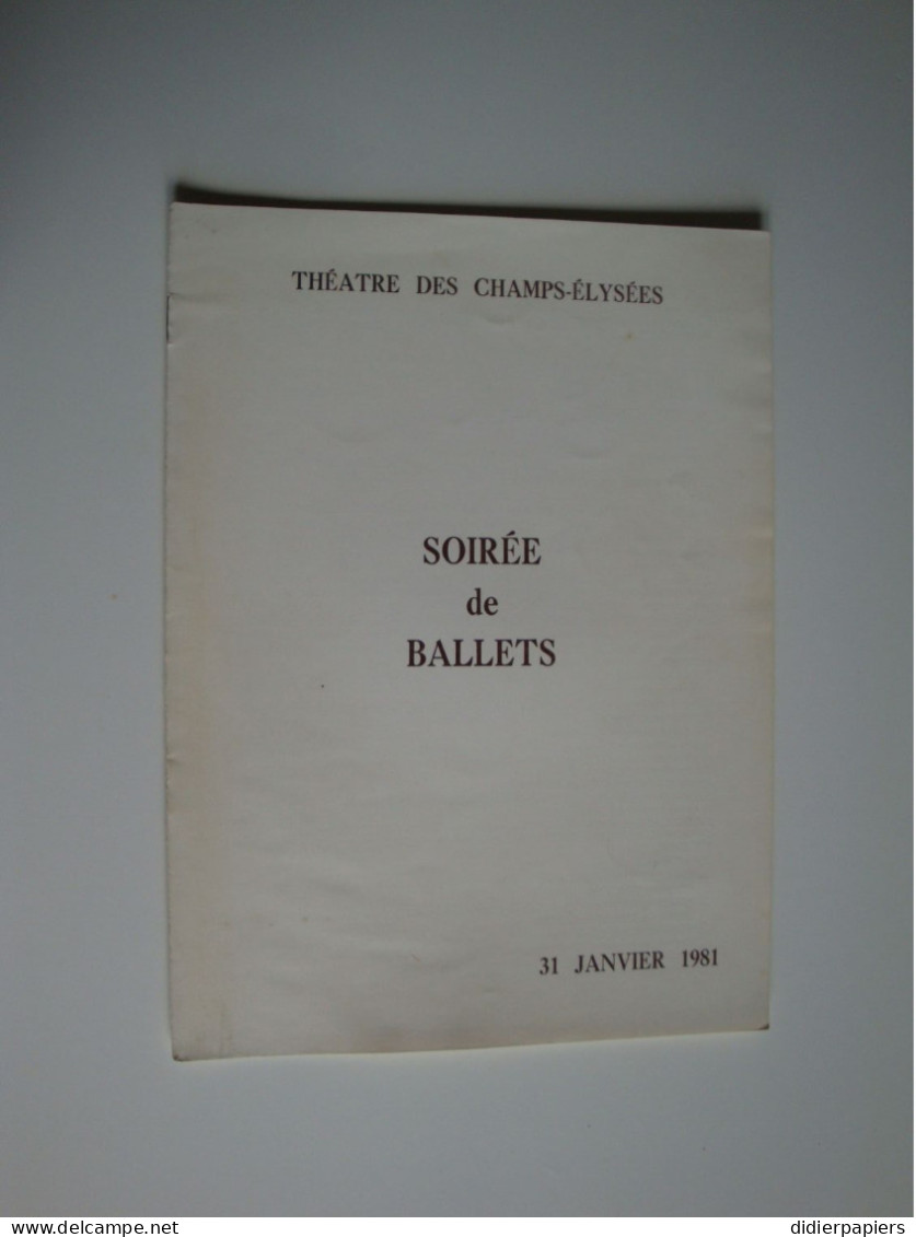 Théatre Des Champs-Elysées 1981 Soirée De Ballets Mme Jacqueline Sebille-Mandin - Programmes