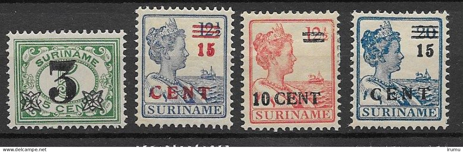 Suriname 1925, NVPH 111-14 MH, Kw 7 EUR (SN 2912) - Surinam ... - 1975