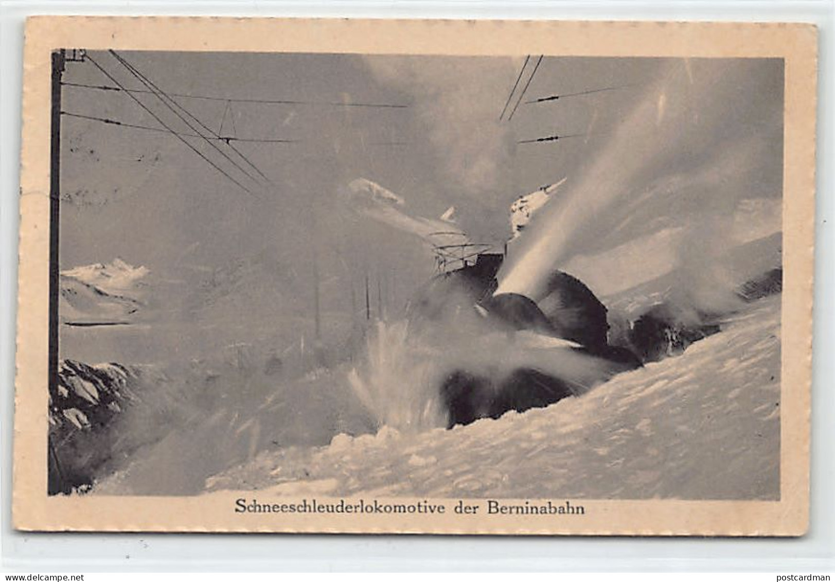 Alp Grüm (GR) Schneeschleuderlokomotive Der Berninabahn - Abgerissene Briefmarke - Verlag Wehrli 8146 - Sonstige & Ohne Zuordnung