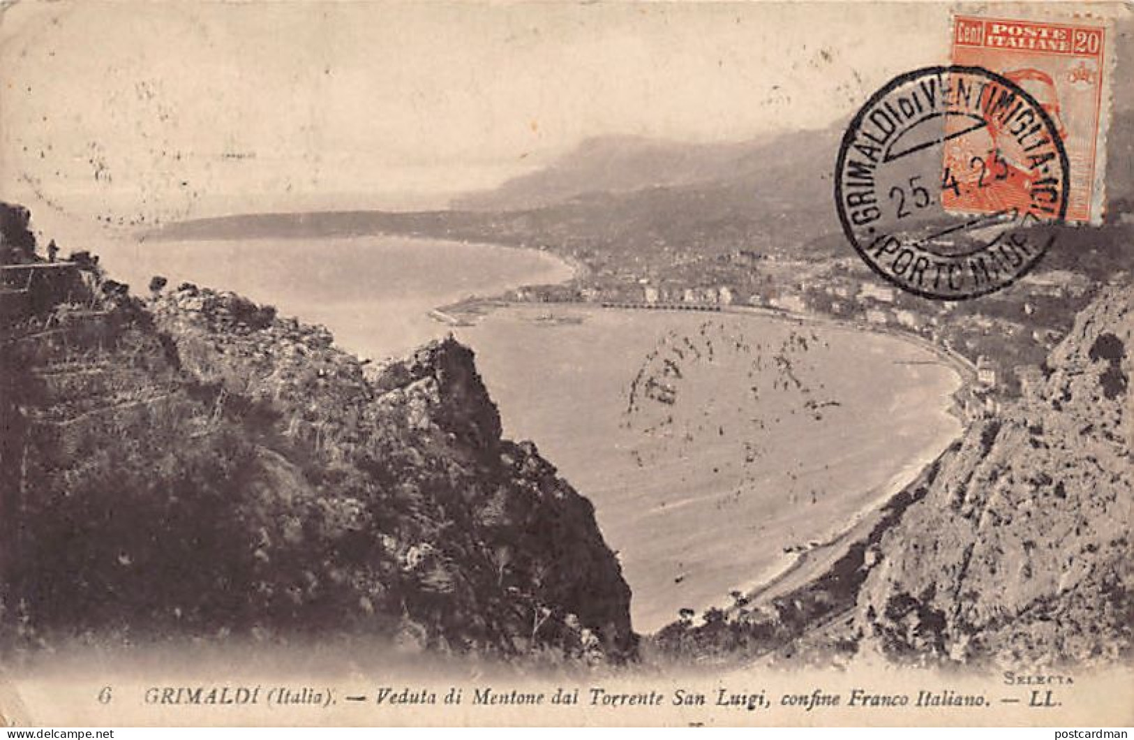 GRIMALDI (IM) Vedita Di Mentone Dal Torrente San Luigi, Confine Franco Italiano - Sonstige & Ohne Zuordnung