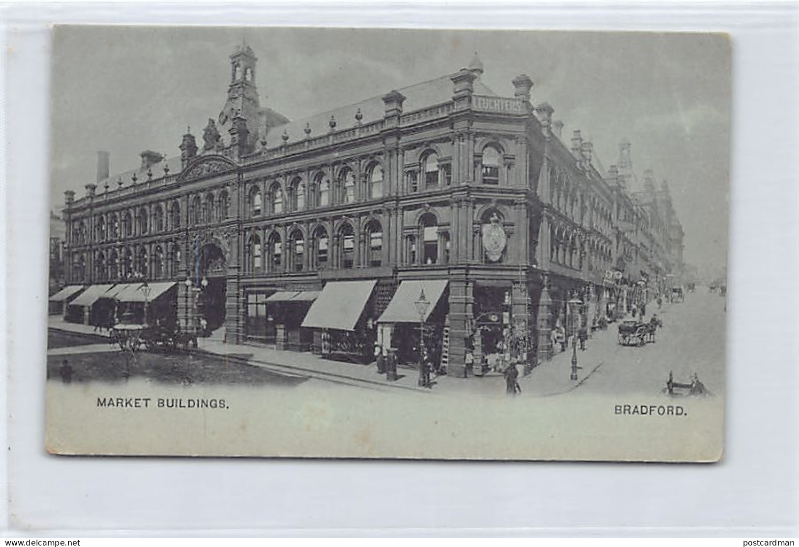 England - BRADFORD (Yorks) Market Buildings - FORERUNNER POSTCARD Small Size - Bradford