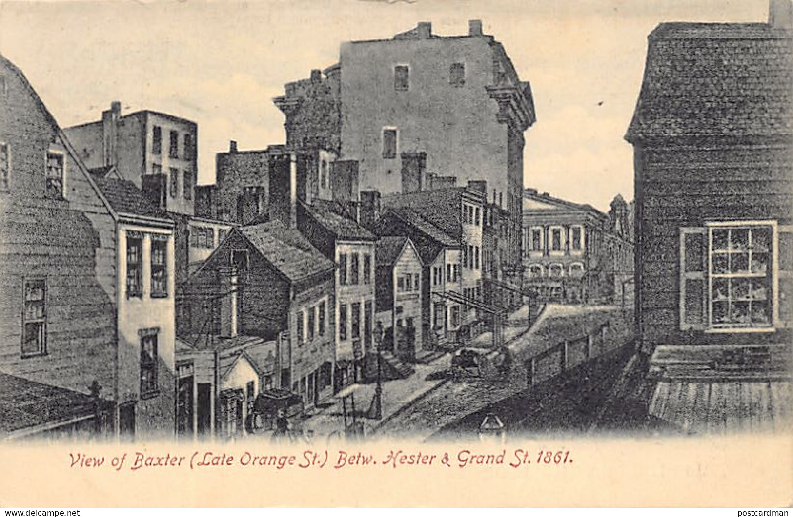 Usa - NEW YORK CITY - View Of Baxter (Late Orange St.) Between Hester And Grand Street 1861 - Publ. F. Von Bardeleben - Indianer
