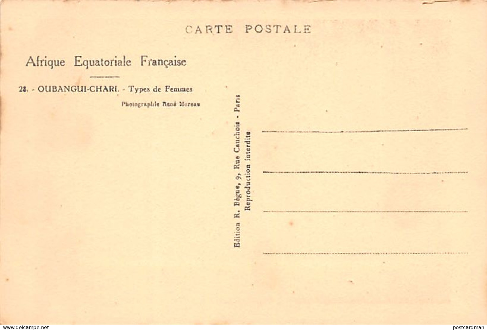 Centrafrique - Types De Femmes - Ed. R. Bègue 28 - Zentralafrik. Republik