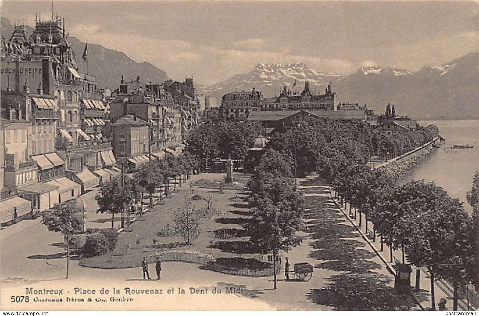 MONTREUX (VD) Place De La Rouvenaz - Dent Du Midi - Ed. Charnaux Frères 5078 - Montreux