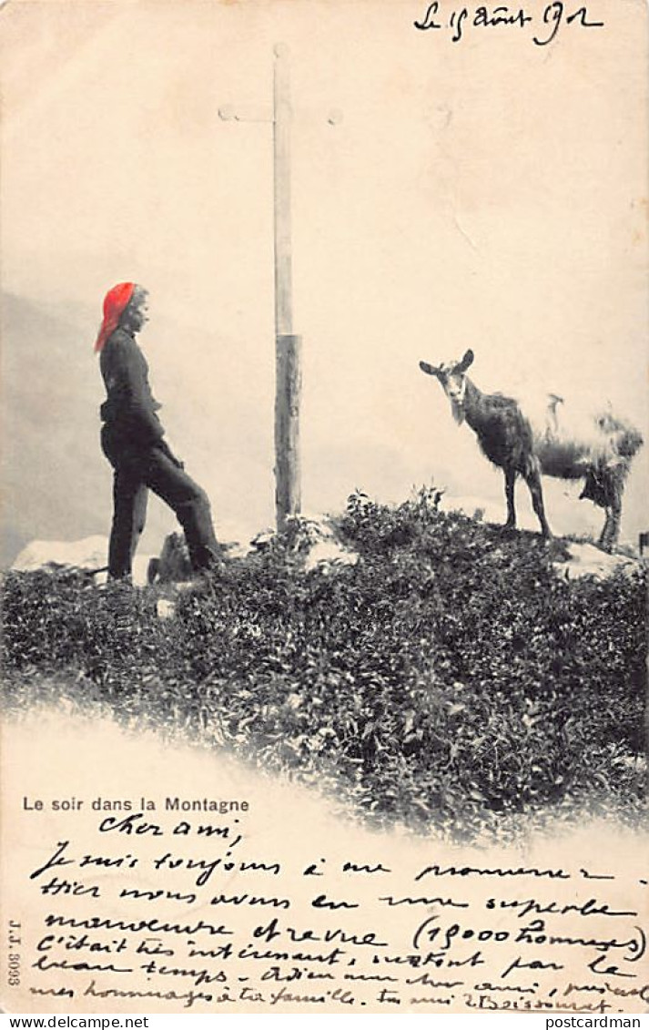 Le Soir Dans La Montagne (VS) Foulard Rouge - Ed. J.J. Jullien 3093 - Autres & Non Classés