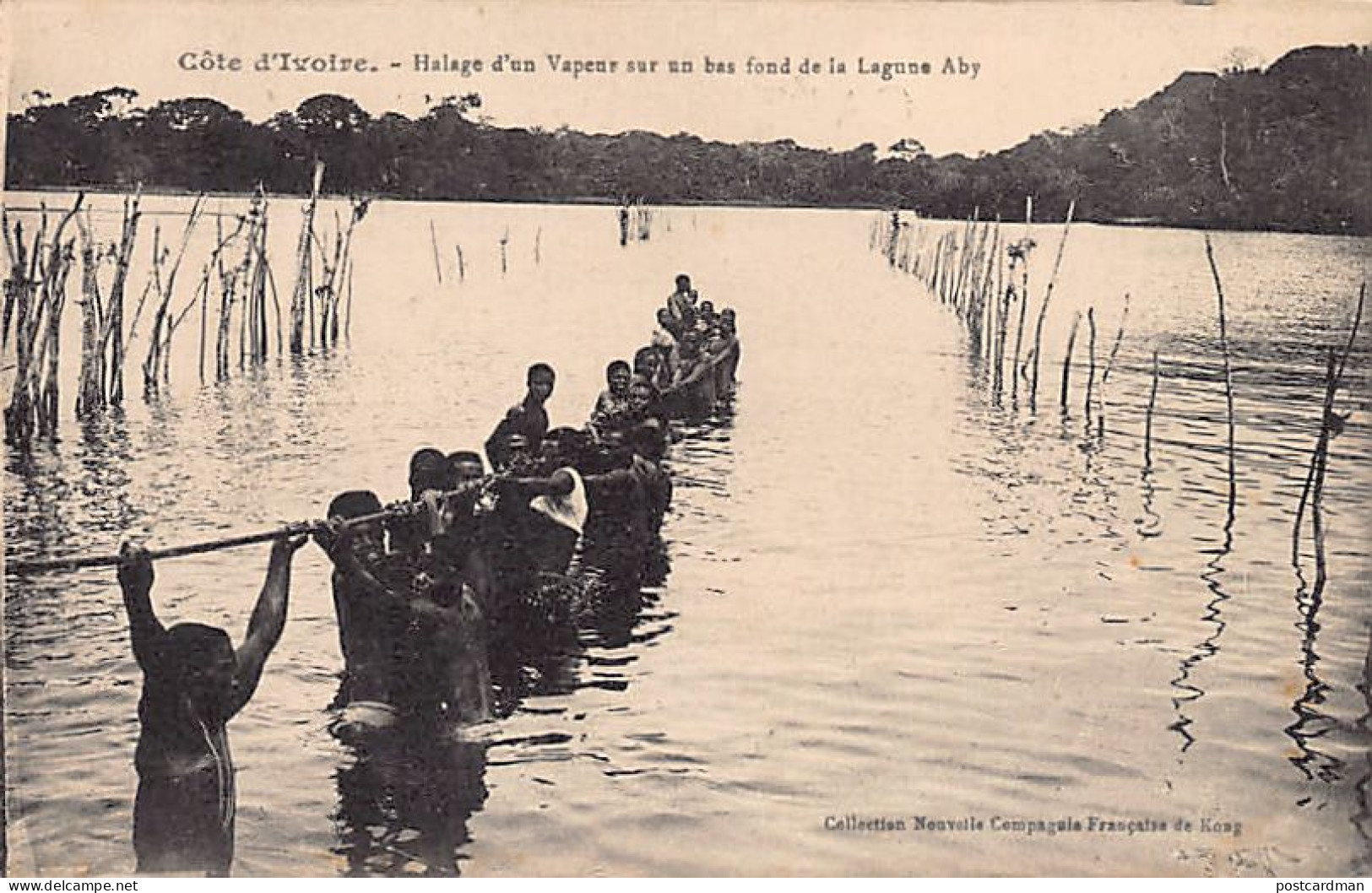 Côte D'Ivoire - Halage D'un Vapeur Sur Un Bas-fond De La Lagune Aby - Ed. Cie Française De Kong  - Costa De Marfil