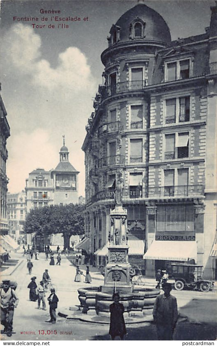 GENÈVE - Fontaine De L'Escalade Et Tour De L'Isle - Photo Hall - Ed. Monopol 13015 - Genève