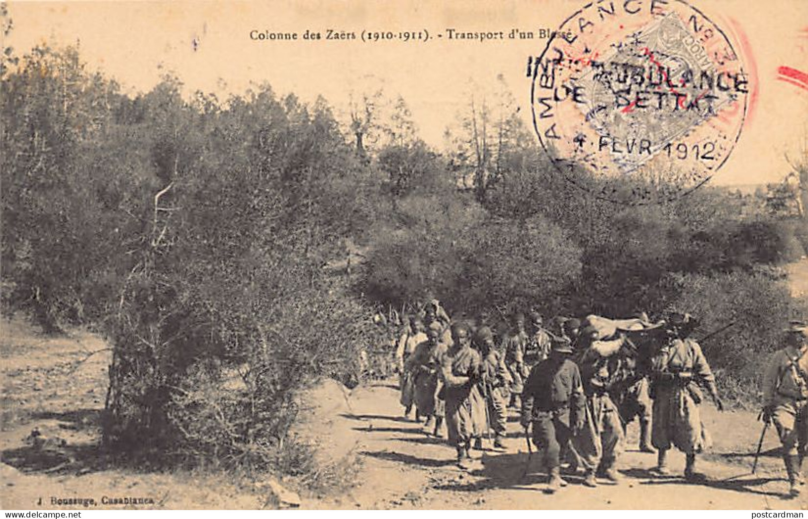 Maroc - Colonne Des Zaërs 1907-1911 - Transport D'un Blessé - Ed. J. Boussuge  - Otros & Sin Clasificación