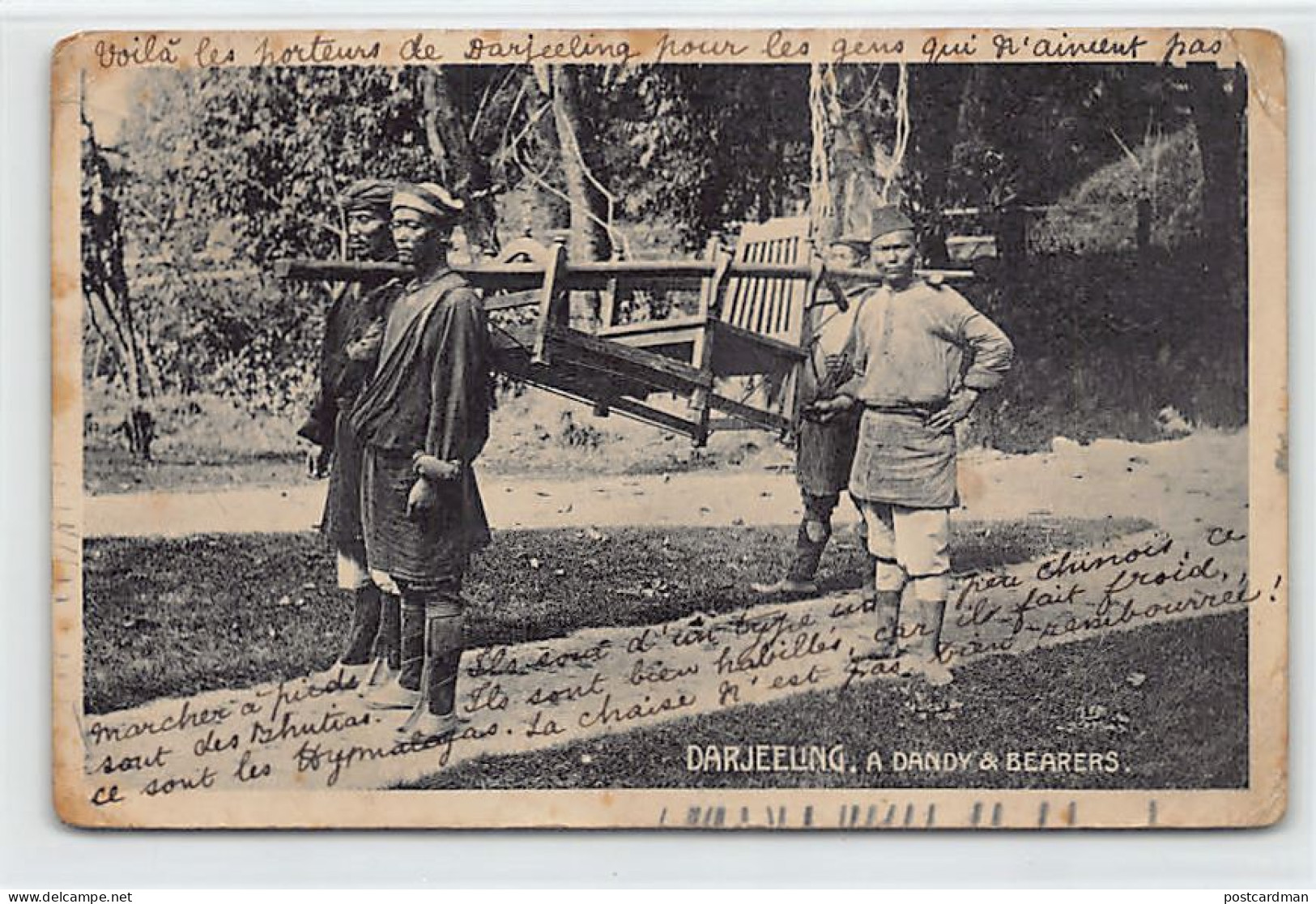 India - DARJEELING - A Dandy And Bearers - SEE SCANS FOR CONDITION - Inde