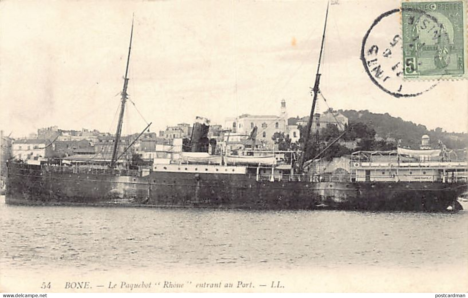 Algérie - ANNABA Bône - Le Paquebot Rhône Entrant Au Port - Ed. LL Levy 54 - Annaba (Bône)