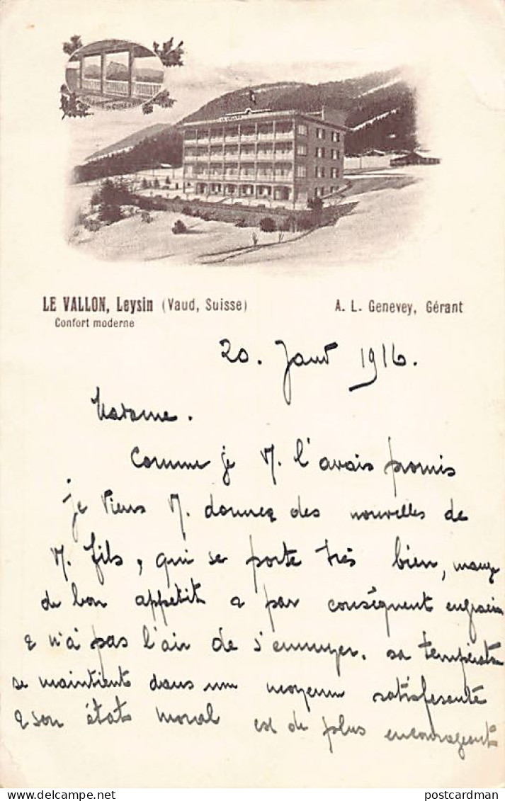 LEYSIN (VD) Hôtel Le Vallon Confort Moderne A.L. Genevey Gérant - Ed. Inconnu  - Leysin