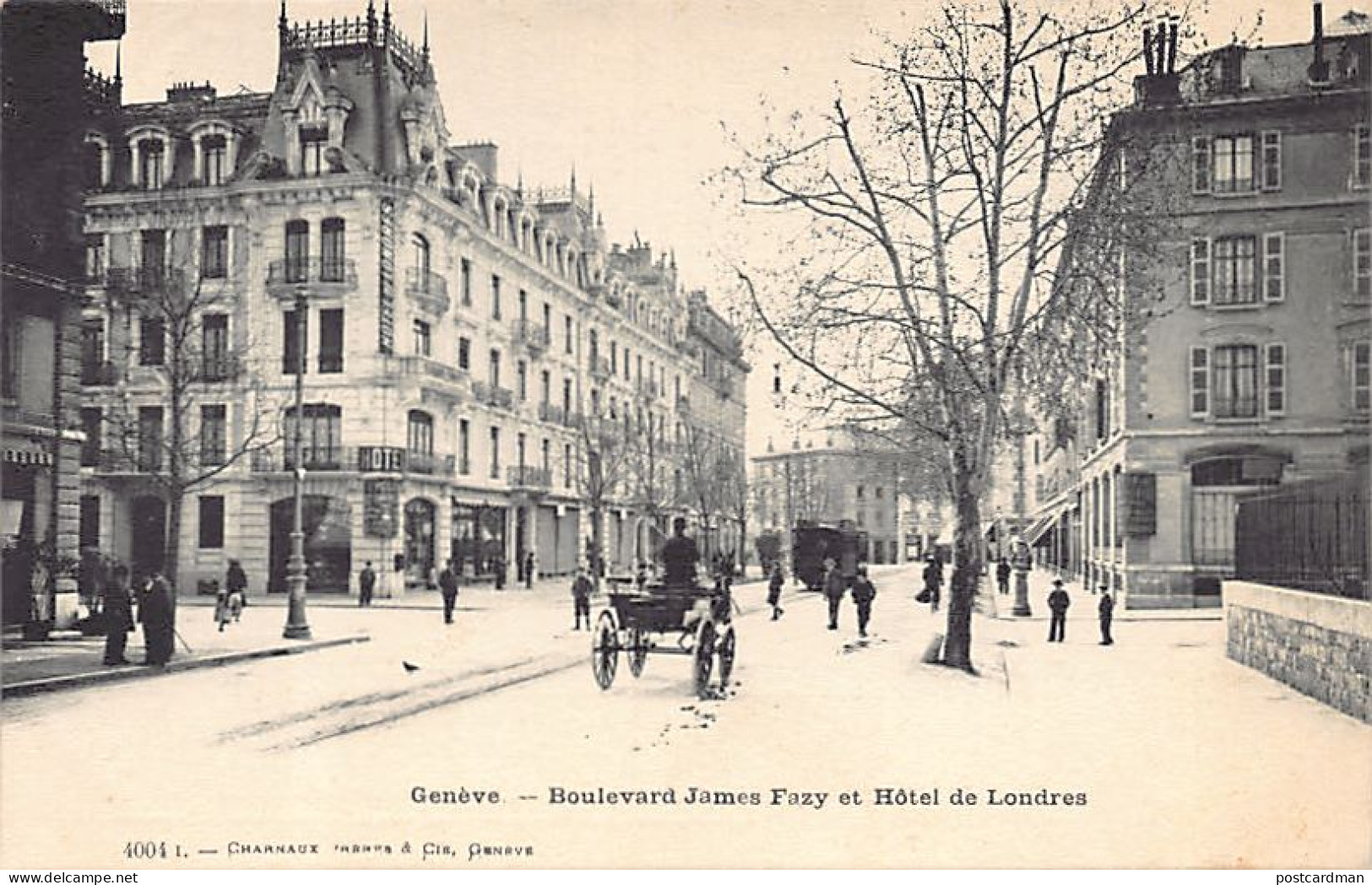 Suisse - Genève - Boulevard James Fazy - Hôtel De Londres - Calèche - Ed. Charnaux Frères 4004 - Genève