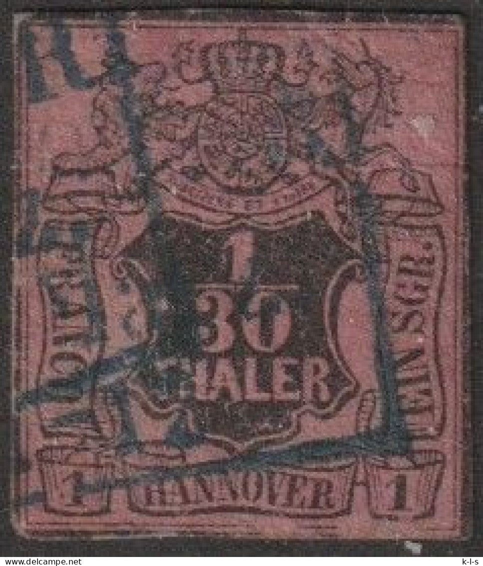 Altd.- Hannover: 1851, Mi. Nr. 4, Freimarke: 1/15 Th / 2 Sgr. Glatter Wertschild Unter Wappen.  Gestpl./used - Oldenburg